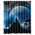 thumbnail image 1 of ABPHQTO Lobo aullando Cortina de ducha Cortina de ducha impermeable 150x180 cm, 1 of 2