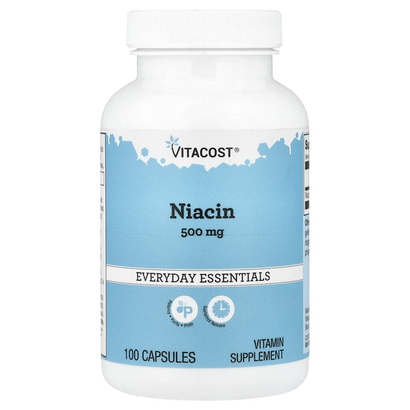 Vitacost Niacin, 500 mg, 100 Capsules