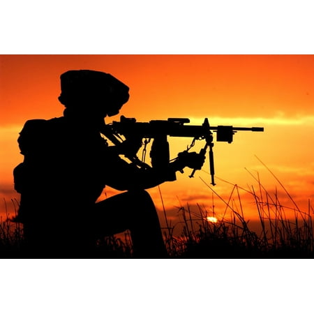 - LAMINATED POSTER A fighter from the Armored Brigade's Reconnaissance Unit levels the way for the following tanks duri Poster Print 24 x 36