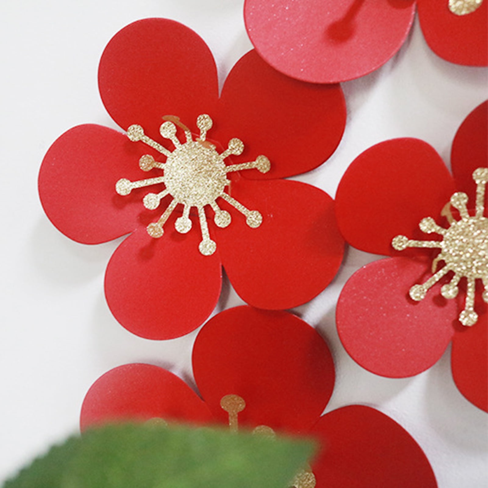 1Set Paper Flowers DIY Artificial Red Floral Wall Art Paper Flower  Decoration for Wedding Red Paper