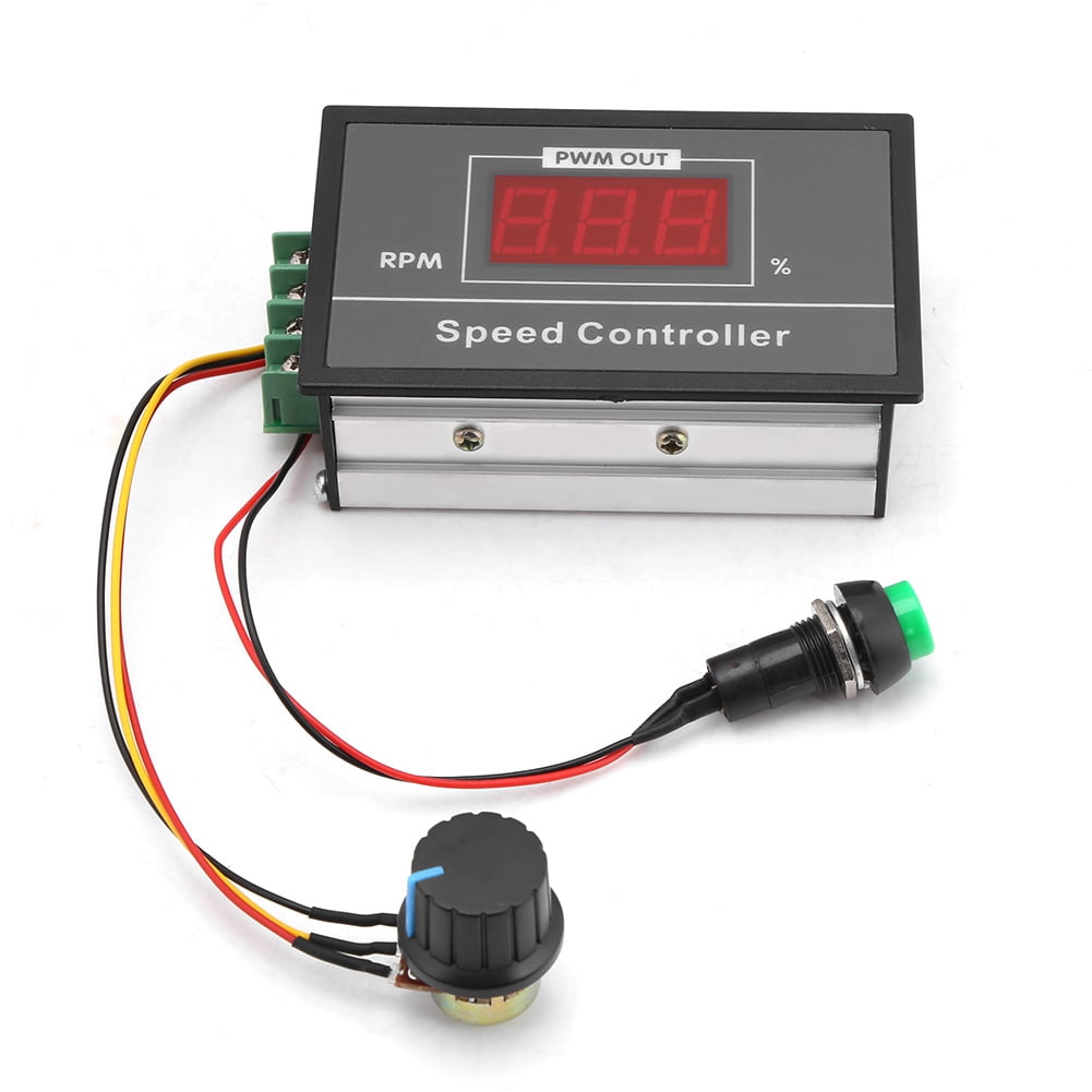Qiilu DC Motor Controller,DC 6-60V 12V 24V 36V 48V 30A PWM DC Motor Speed  Controller Start Stop Switch,Speed Controller