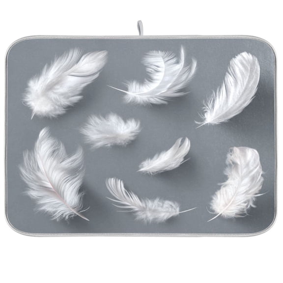 Iauyy Dish Drying Mat for Kitchen Counter, Super Absorbent & Hanging 16x18 / 18x24 Inch (S/M) Blurred Details