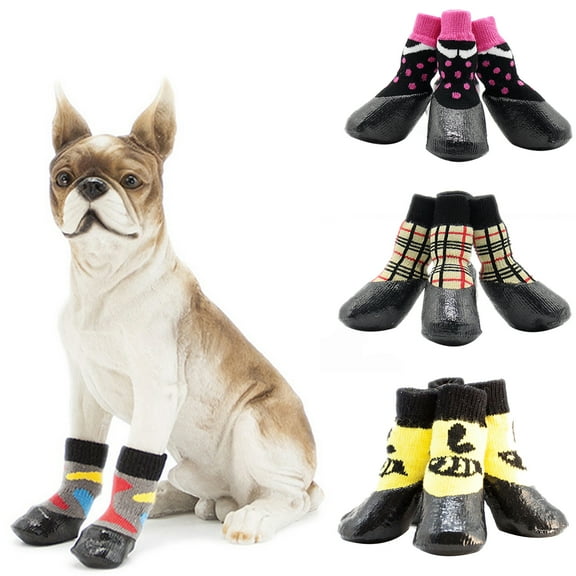 Walbest Dog Shoes Anti-Slip Dogs Boots Paw Protector with Reflective Straps Lightweight Walking Pet Booties for Small Medium Large Pets