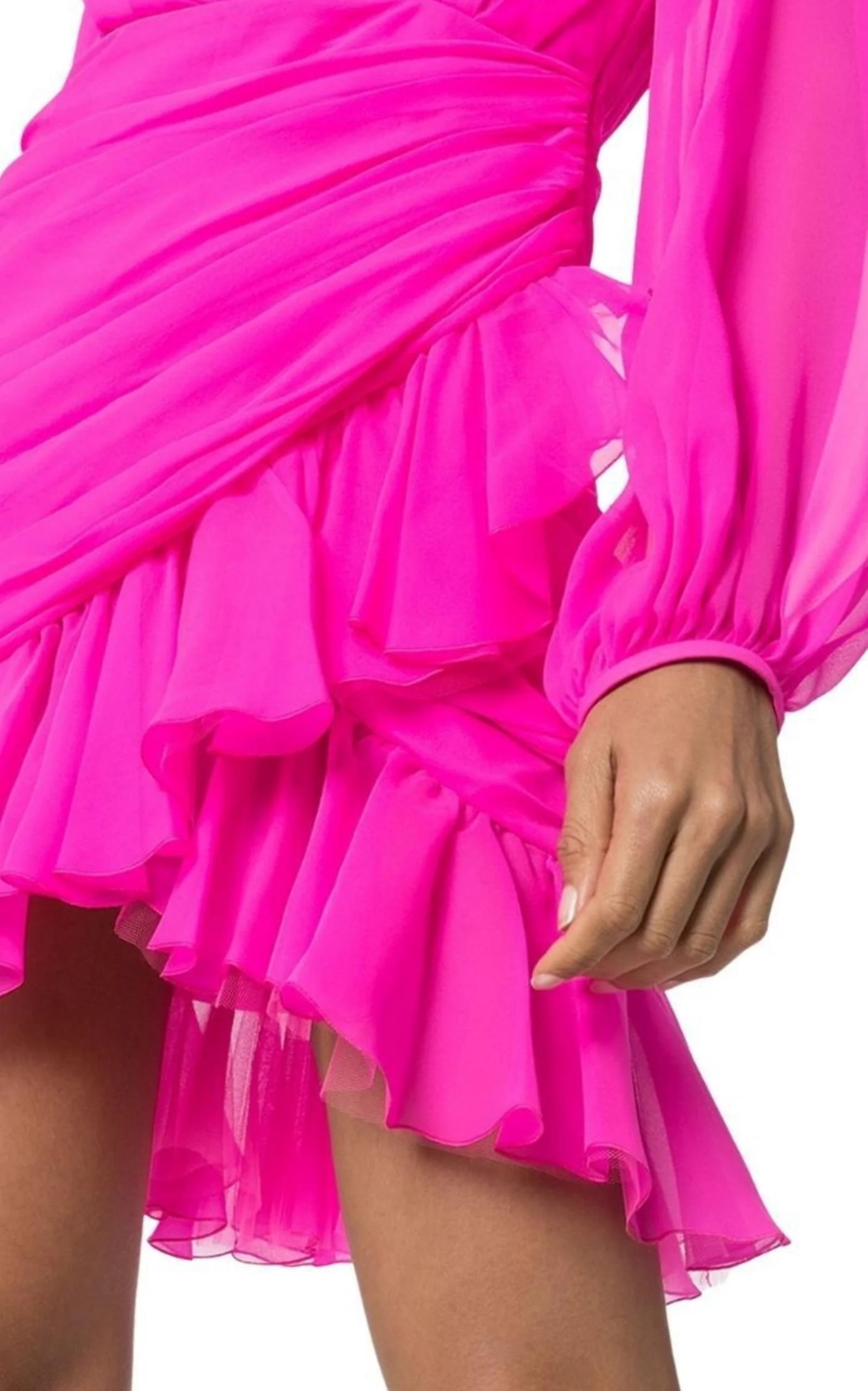 パーティードレス Ruched Neon Silk-Chiffon Mini Dress Ruched Neon Silk-Chiffon Mini Dress - Walmart.com