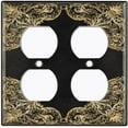 thumbnail image 3 of Metal Light Switch Plate Cover Black Yellow French Victorian Frame FRA003, 3 of 13