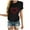 Black, variant on IROINNID Womens Fashion Printed Round Neck Black Short Sleeve Fashion T-shirt Blouse Loose Tops Spring Saving