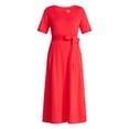 thumbnail image 3 of Time and Tru Women's Knit Midi Dress with Tie Belt, Sizes XS-XXXL, 3 of 5