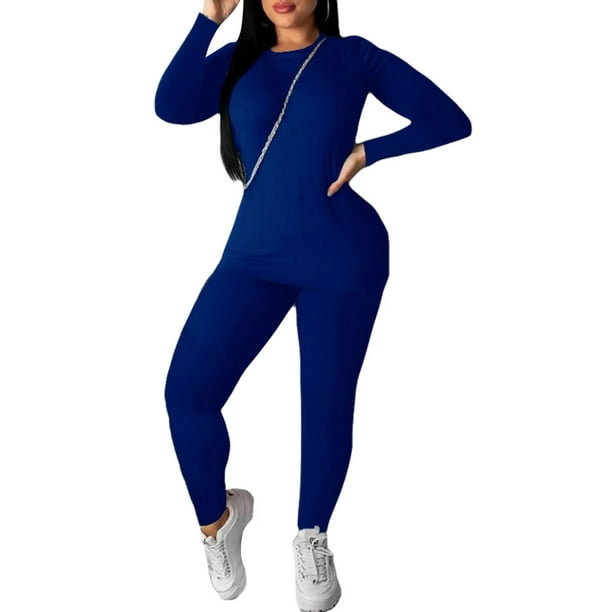 farrubbyine8 - Farrubbyine8 Tracksuits Women Two Piece Long Sleeve Shirt Top Pants Joggers Set