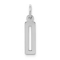 thumbnail image 3 of 925 Sterling Silver Small Elongated Polished Number 0 Charm Pendant, 3 of 5