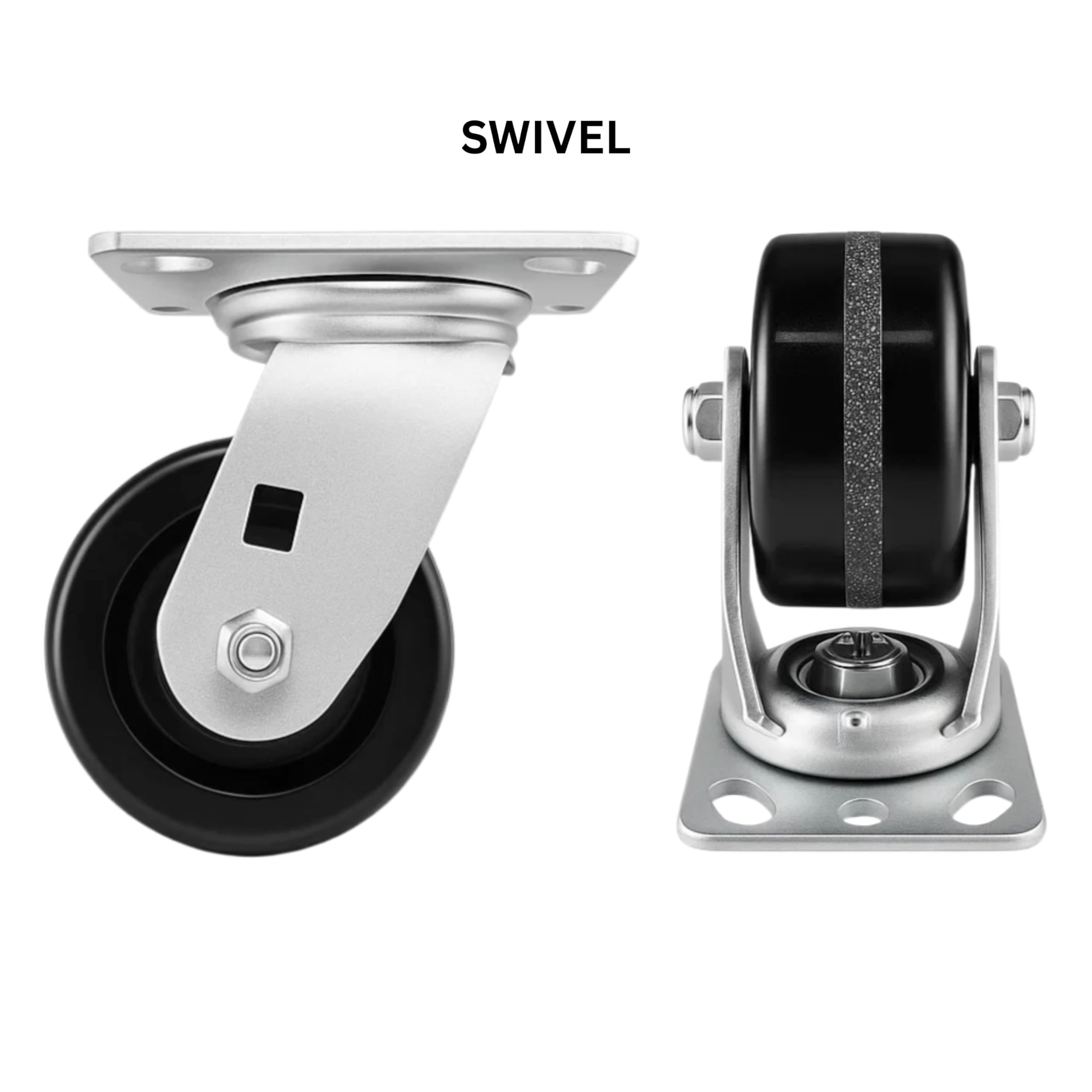 4 Heavy Duty Caster Set 4" Phenolic Wheels - 4 Swivel