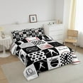 thumbnail image 3 of Erosebridal Baseball Comforter Set Full Size Baseball Gaming Bedding Set Softball Ball Games White Black Plaid Comforter Sports Theme Quilt Set, 3 of 7