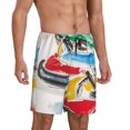 thumbnail image 6 of Mens Pajama Shorts, Colorful Abstract Bumper Cars Sleep Shorts Men Pajama Bottoms Lounge PJ Shorts with Pockets, 6 of 6