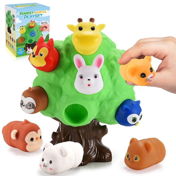Farm Animal Learning Toy for Toddlers 1-3, Forest Animal Montessori Toys for Girls 2-5, Gifts for 1-5 Year Old Boys, Sensory Easter Birthday Gifts for Boys