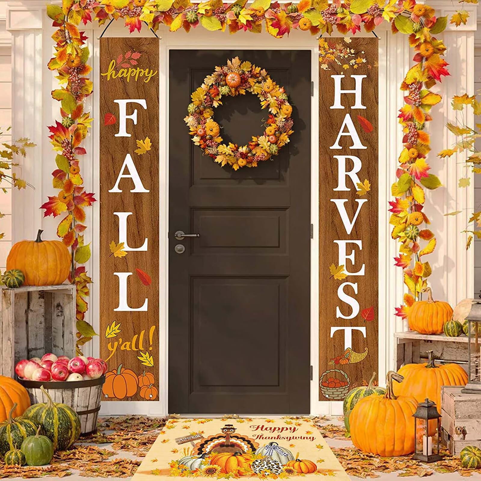 Fall Door Mat, Decorative Fall Welcome Rug, Fall Decor Buffalo Plaid Hey  There Pumpkin Rv Mat Halloween Door Mats For Indoor Outdoor - Temu