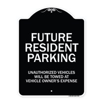 SignMission Designer Series Sign - Unauthorized Vehicles Will Be Towed | Black & White 18" x 24" Heavy-Gauge Aluminum Architectural Sign | Protect Your Business & Municipality | Made in