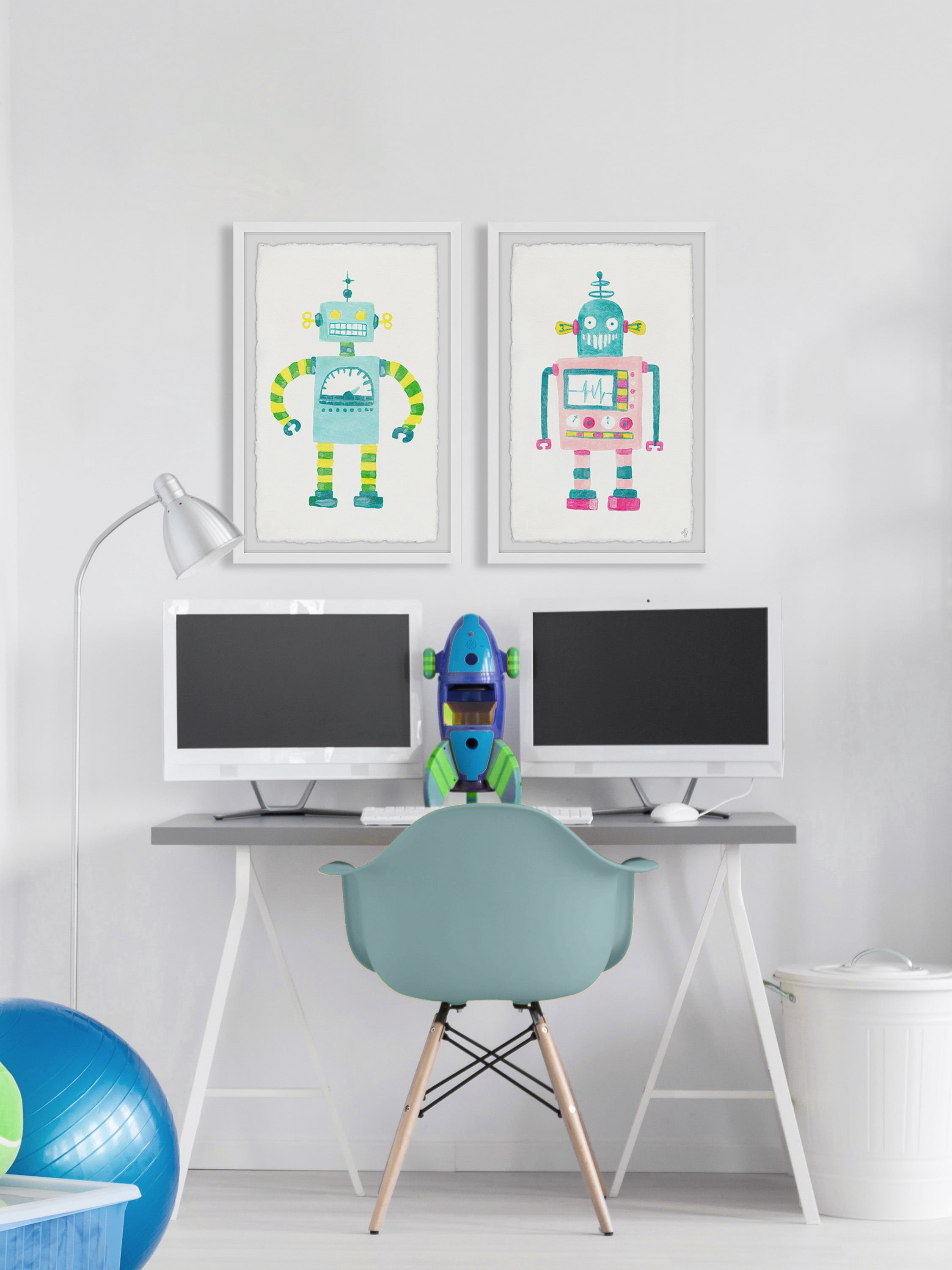 Marmont Hill Robot Diptych, Art Prints 32.00" x 1.50"