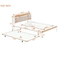 thumbnail image 2 of Harper & Bright Designs Queen Size Metal Platform Bed Frame with Trundle, Platform Bed with Upholstered Headboard, Sockets and USB Ports, White, 2 of 14