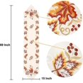 thumbnail image 2 of Thanksgiving Embroidered Maple Leaves Fall Dining Table Runners, Autumn Festival Polyester Dresser Scarf, 2 of 5