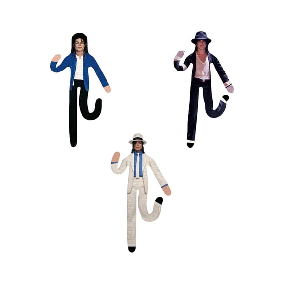 Michae Bendable Pop Star Plush Doll with Internal Wire Armature, Posable Stuffed Puppet for Desk Display, Collectible Music Gift for M-J Fans, 3 Pack