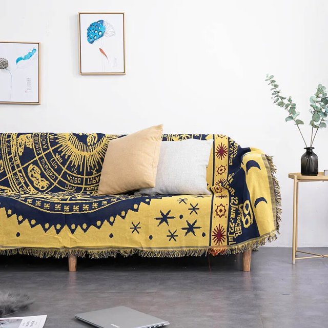 Knitted Cotton Plaid Throw Blanket Towel Office Nap Shawl Leisure Air Conditioning Blankets Sofa Hanging Tapestry Decorative