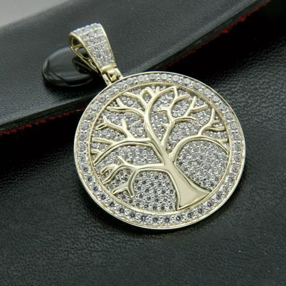1.75Ct Round Cut Diamond Charm Men's Pretty Pendant 14k Yellow Gold Over Silver