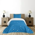 thumbnail image 4 of Ambesonne Blue Quilted Bedspread Set 2 Pcs, Bold Polka Dots Retro, Twin Size, Blue Pale Blue White, 4 of 5
