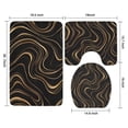 thumbnail image 3 of Black Gold Wave Marble Pattern Bathroom Rugs Sets 3 Piece,Toilet Cover Set,Absorbent Non Slip Bathroom Mats Sets with U-Shaped Contour Rug Toilet Rug Set, 3 of 5