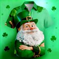 thumbnail image 2 of IWRICH St. Partick's Day Funny Shirts for Men T-Shirt Button down Short Sleeve Hawaiian Shirts 01-Green XL, 2 of 3