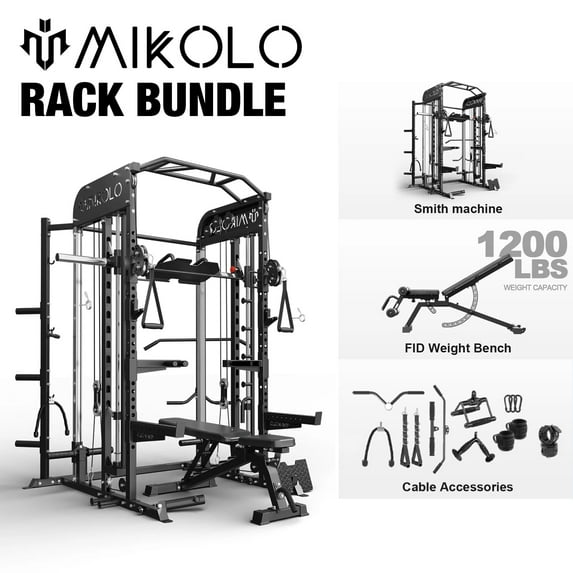 Smith Machine |Barbell/Weight Bench/230LB Weight Plates