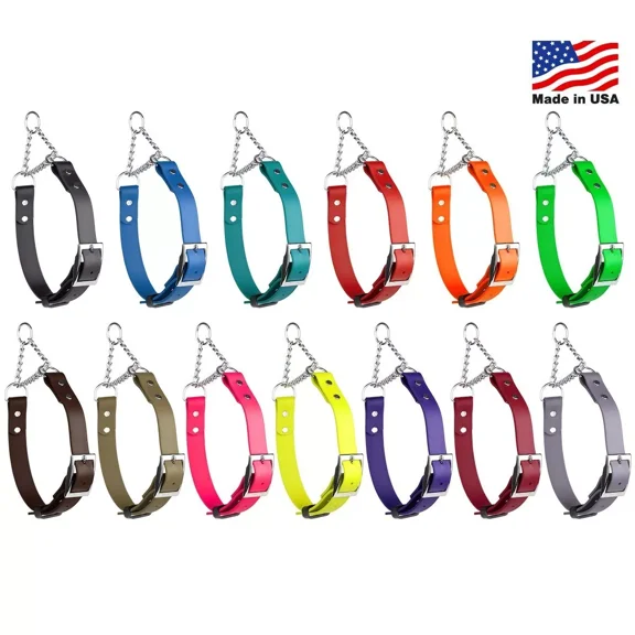 Biothane Adjustable Martingale Collar with Metal Buckle Herm Sprenger Chain