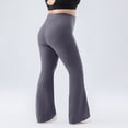 thumbnail image 5 of YHAJDS Womens Plus Size Pants Solid Color High Waist Tummy Control Flared Yoga Gym Sport Trousers for Women With Side Pockets, 5 of 6