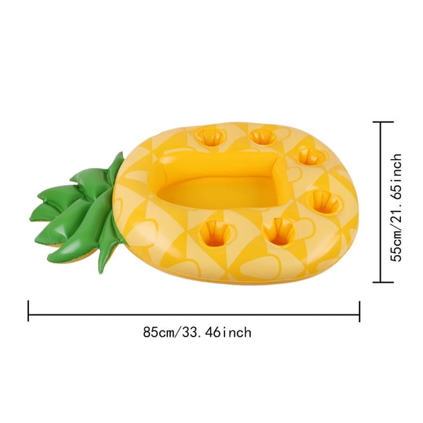 Portavasos inflable flotante de PVC con forma de aguacate y piña, con múltiples agujeros, para bebidas, posavasos inflable, soporte para teléfono, para fiestas en la piscina