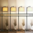 thumbnail image 2 of JURULU 62'' Arched/Arc Floor Lamp with Remote Control and Bulb Included,White Lampshade, 2 of 9