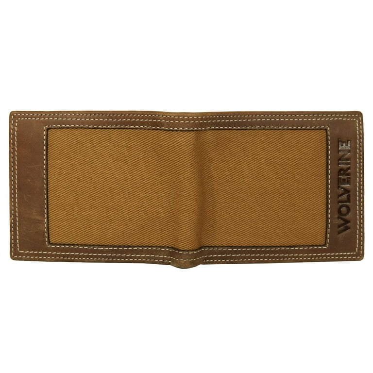 Wolverine Canvas & Leather Bifold Wallet Unisex Brown/Chestnut