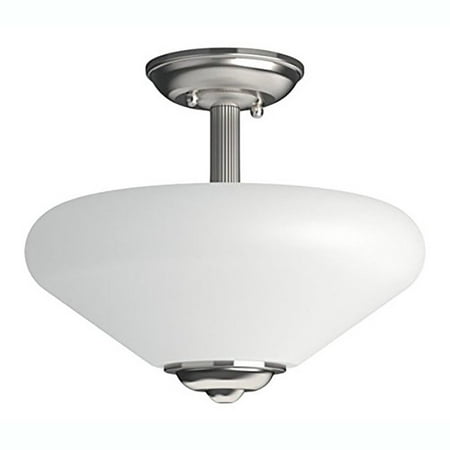 - Philips Veccia Ceiling Semi Flush Mount 2 Light Glass Pendant Fixture, Grey