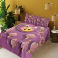 thumbnail image 2 of Ambesonne Emoji Fitted & Top Sheet Set with Shams, Chinese Ornaments Funny Face, Pale Purple Mustard, 2 of 5