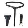 thumbnail image 4 of Cinturón de caballero medieval, accesorios de disfraz, funda para espada de cuero sintético, rana para espada. Negro, 4 of 9