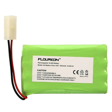 FLOUREON 1800mAh 9.6V Ni-MH RC AA Battery With Tamiya Connector For RC Cars (Best Nimh Rc Batteries)