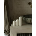 thumbnail image 5 of LAWA Roman Handmade Tall Ribbed Pillar Candle - Beautiful Scented Soy Wax Stripped Dinner Candle | Classic Aesthetic Decoration Set | Housewarming Gift | Home Room Shelf Decor Idea - White (Set of 3), 5 of 15