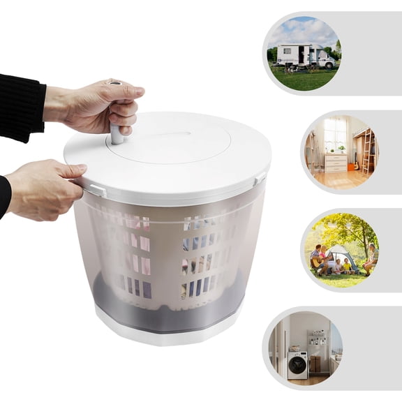 2 in 1 Non-Electric Washing Machine, Compact Washer Spin Dryer, Mini Manual Washing Machine for Small Items Like Underwear, Socks, Towels, Diapers, Baby Clothes, and Delicate