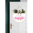 thumbnail image 4 of Congrats Wreath Sign for Front Door,Horizontal Round Door Wreaths,Housewarming Gift Farmhouse Wood Door Hanger for Home Decor Indoor and Outdoor, Classroom, Yard, Porch Décor, 4 of 5