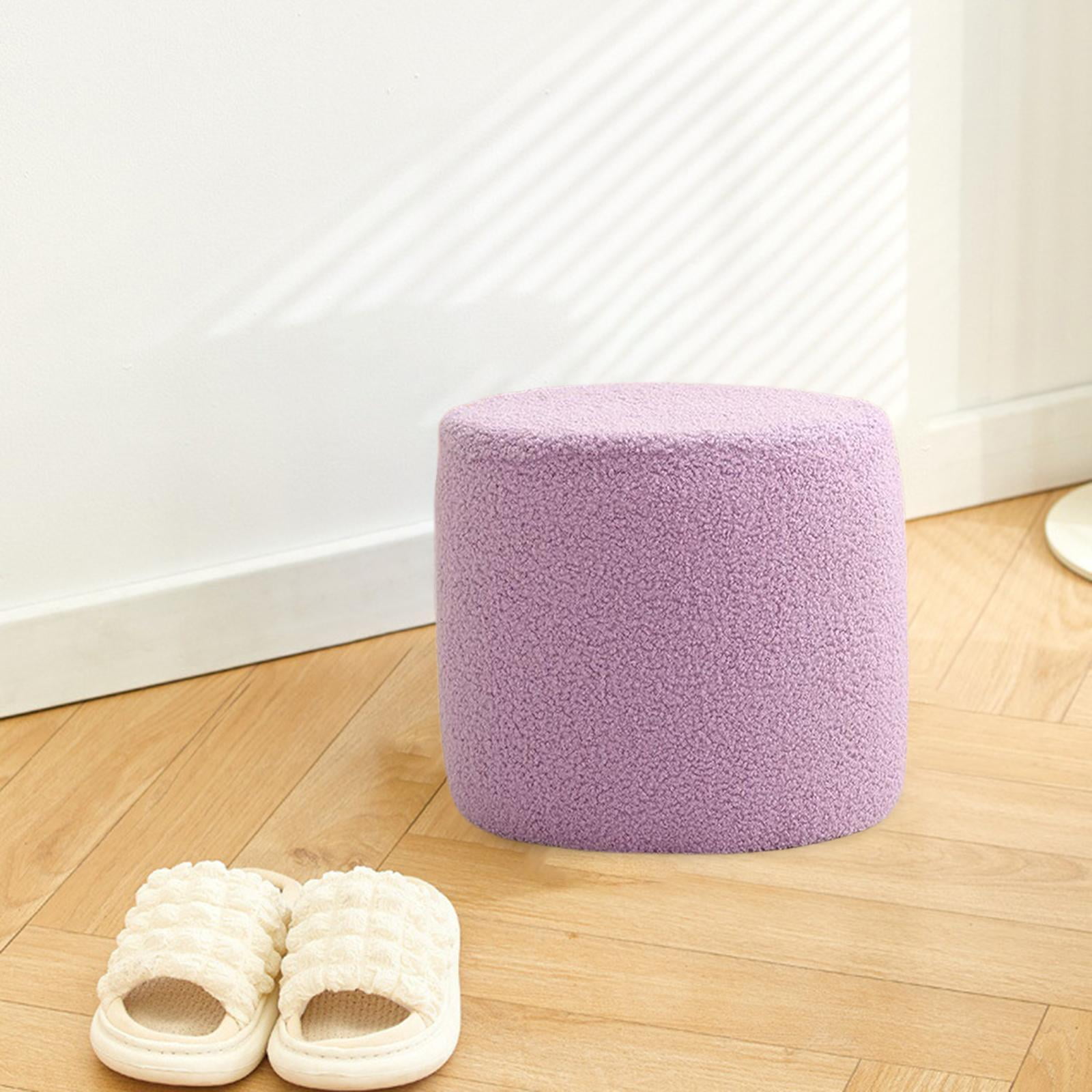 Footstools Ottomans Small Footstool Shoe Changing Stool Seat Chair Sofa Tea Stool Foot Rest Stool for Home Bedroom Sturdy Room Doorway Violet