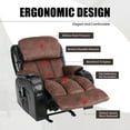 thumbnail image 6 of Massage Rocker Recliner Chair with Vibration Massage and Heat, SEGMART Electric Power Recliner Lounge Chair Sofa for Living Room with Side Pocket and Cup Holders, Brown+Black, 6 of 12