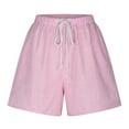 thumbnail image 4 of Penkiiy Women's Striped Shorts Drawstring High Waisted Casual Summer Shorts with Pockets XL Pink, 4 of 6