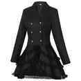 thumbnail image 6 of BLTIBY Womens Gothic Stage Dress Lapel Button Court Costum Elegant Lace Lace Solid Irregular Lace Hem Dresses Halloween Outfits Black XL, 6 of 9