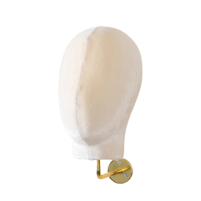 Cabeza de maniquí de pared para colgar pelucas Terciopelo beige