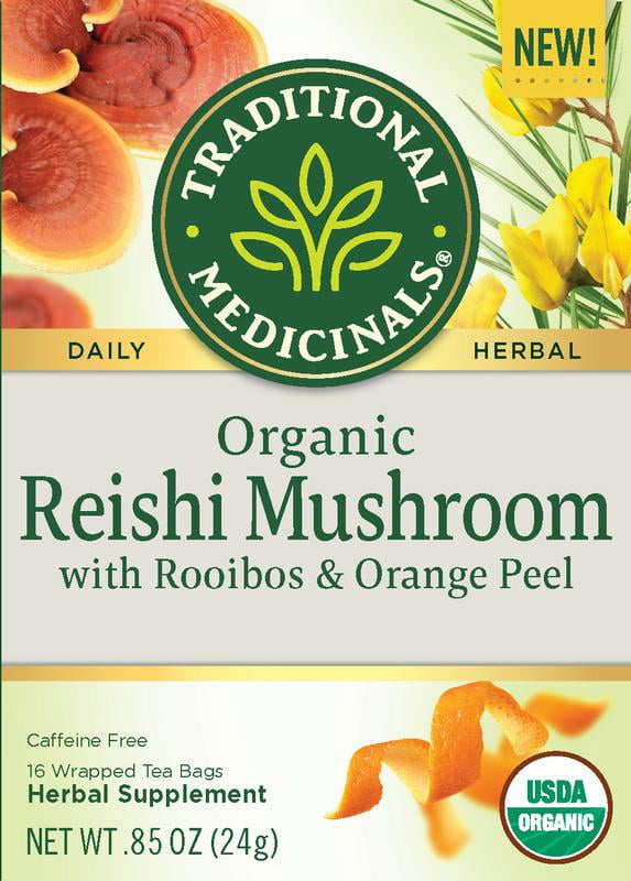 Traditional Medicinals, Reishi Mushroom Caffeine Free, Tea Bags, 16