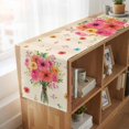 thumbnail image 6 of Spring Flowers Table Runner, Pastoral Daisy Leaves Country Botanical Beige Cotton Linen Table Runners 108 Inches Long, Dresser Scarf Runner for Dining/Living Room/Kitchen/Square Tables 13''x108'', 6 of 9