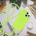thumbnail image 4 of Compatible with iPhone 13 Pro Max Plain Color Case with Bracelet Strap, Phone Case with Detachable Lanyard Adjustable Rope Slim Glossy Soft Shockproof Protective Bumper Shell Phone Cover Green, 4 of 16