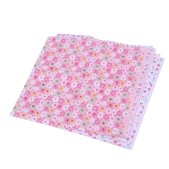 Pink Floral Cotton Fabric Bundles 10 in / 25.4 cm Precut Quilt Squares for DIY Crafts Sewing & Patchwork Decorative Projects Pack of 2